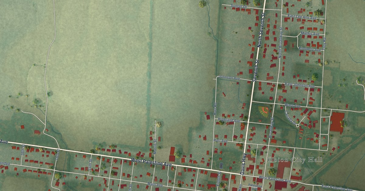 Map of Obion, Tennessee in 2026