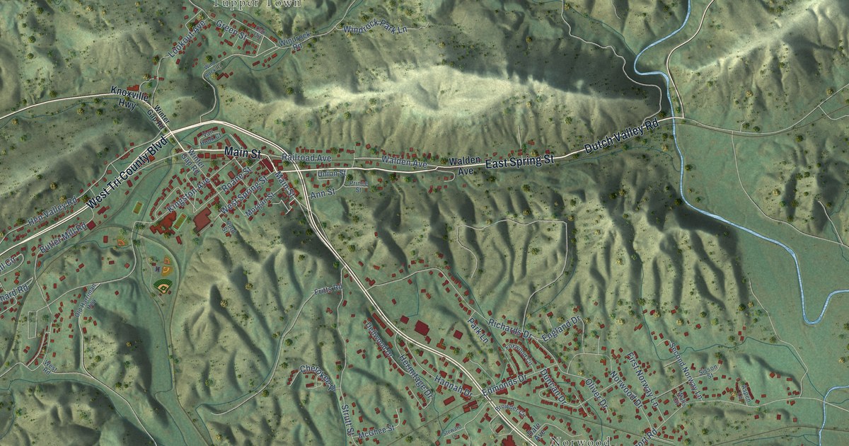 Map of Oliver Springs, Tennessee in 2026