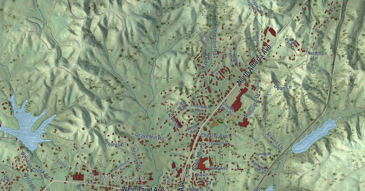Map of Oneida, Tennessee in 2026