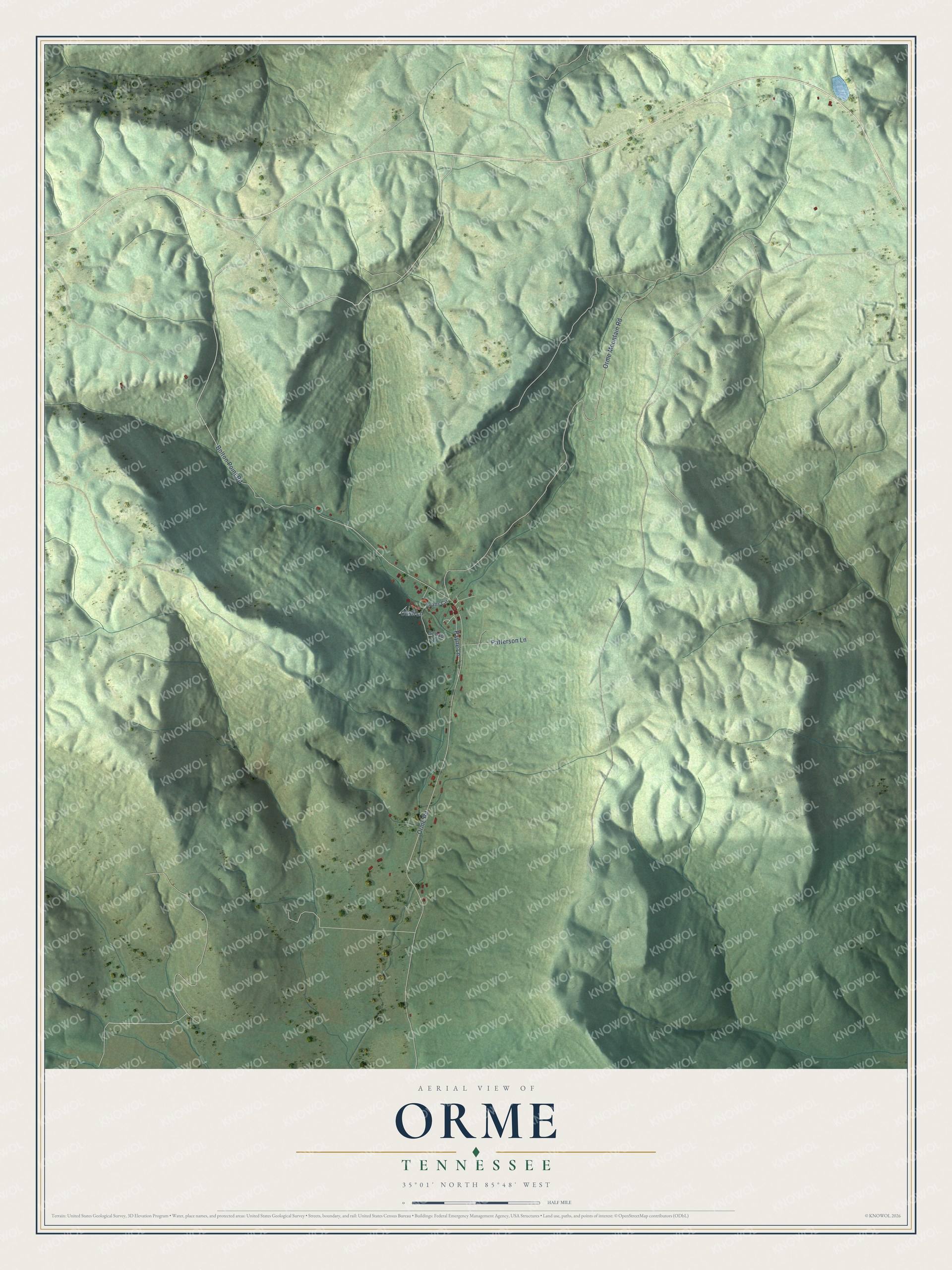 Watermarked full-map preview of Orme, Tennessee