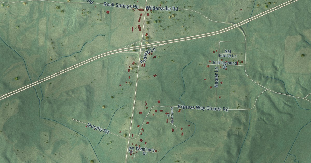Map of Parker’s Crossroads, Tennessee in 2026