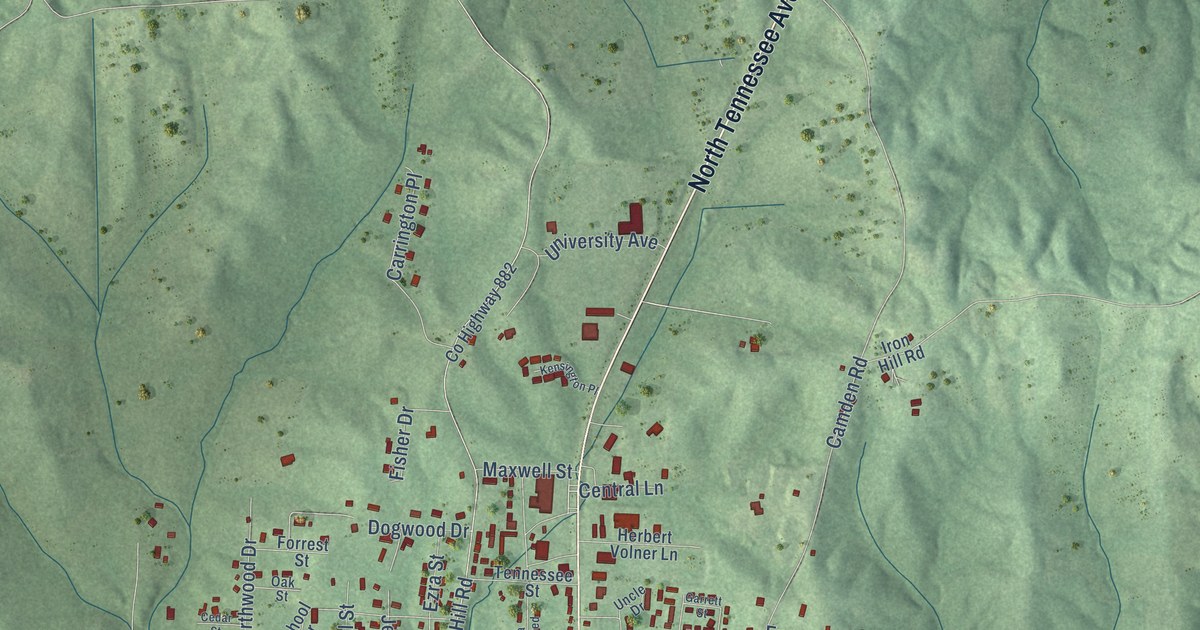 Map of Parsons, Tennessee in 2026
