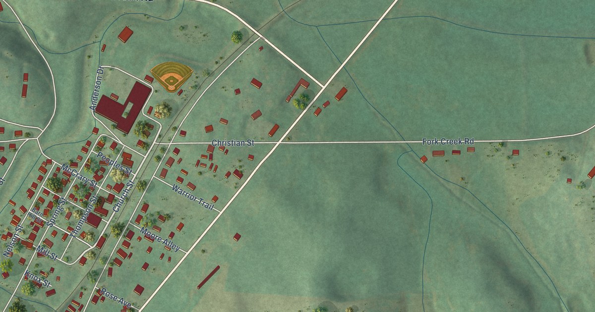 Map of Philadelphia, Tennessee in 2026