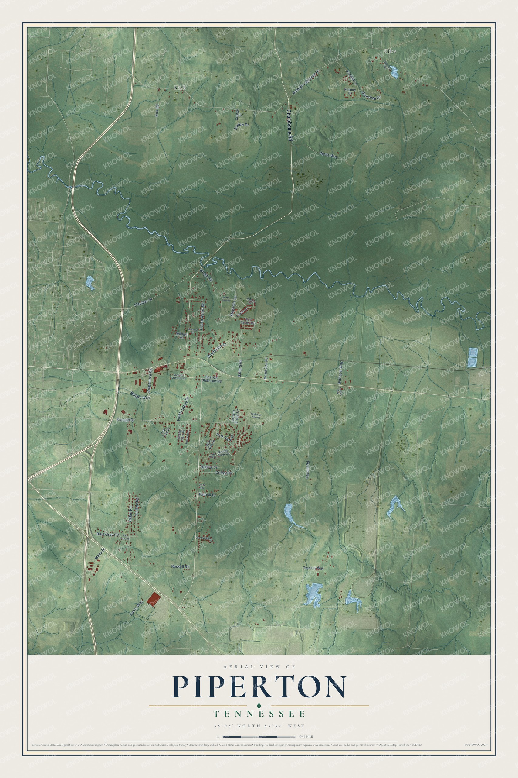 Watermarked full-map preview of Piperton, Tennessee
