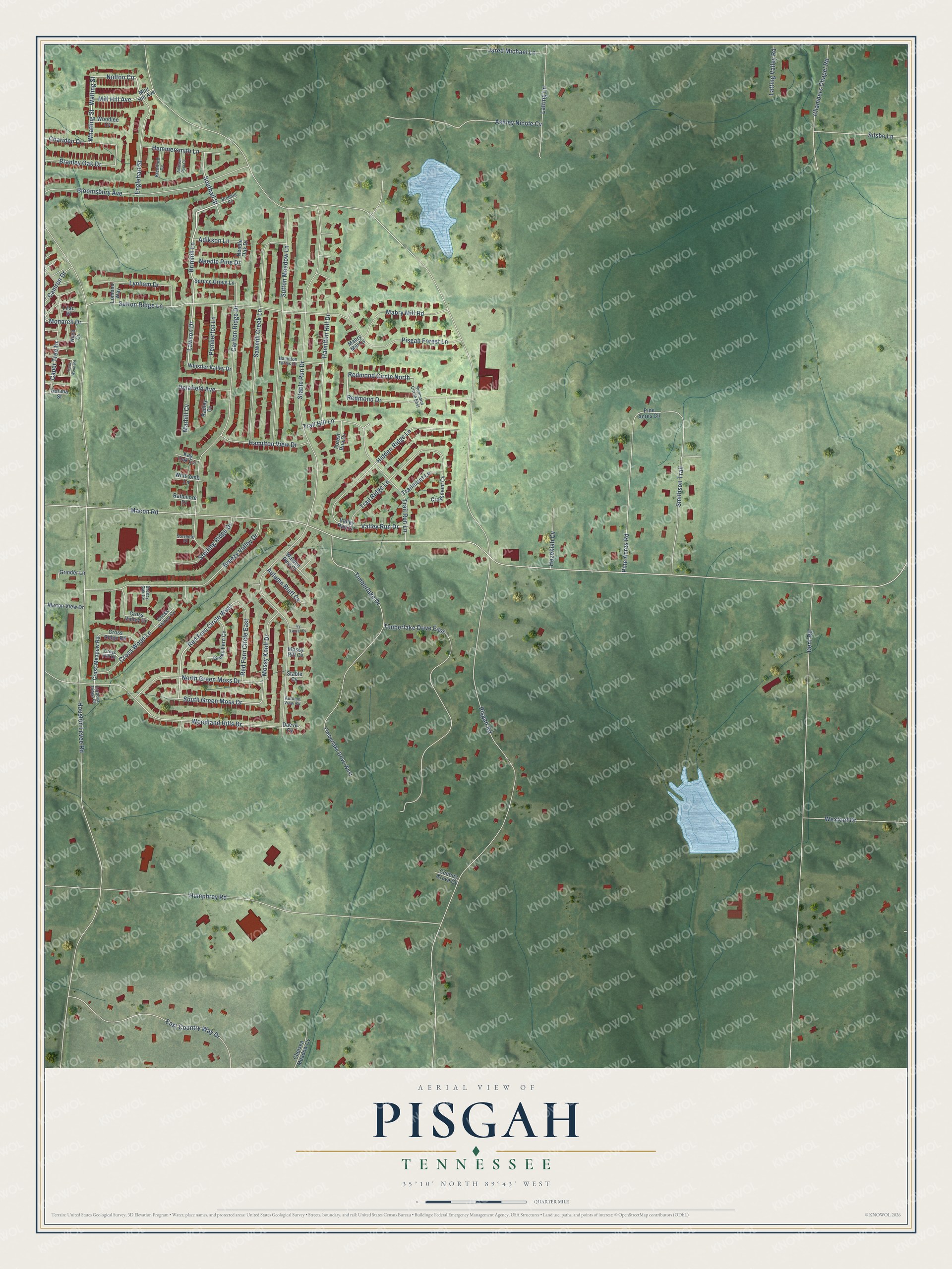 Watermarked full-map preview of Pisgah, Tennessee
