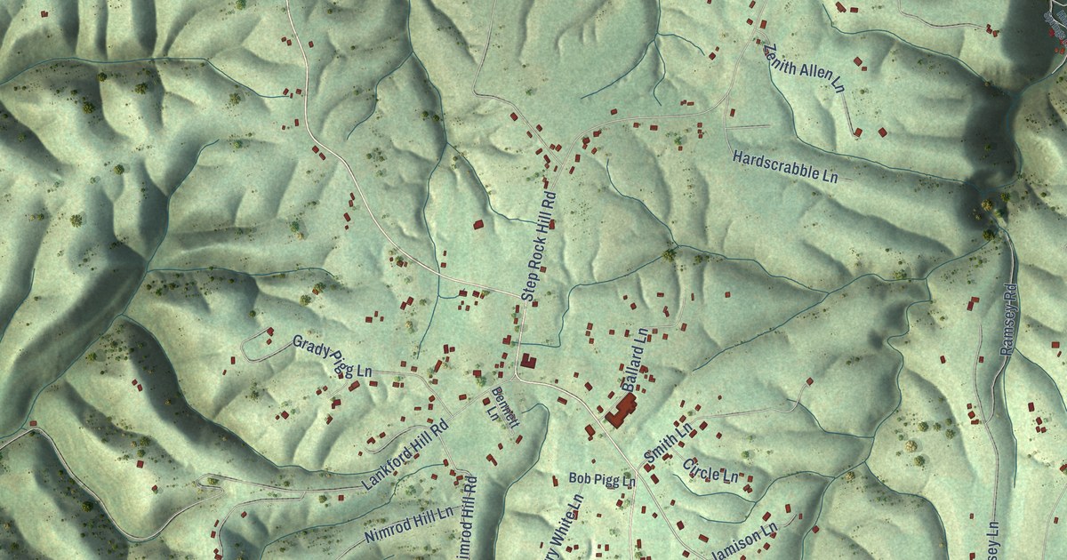 Map of Dodson Branch, Tennessee in 2026