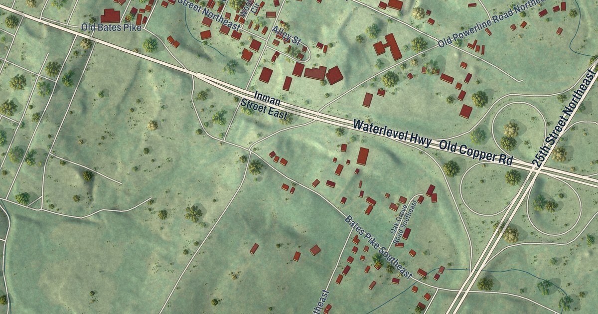 Map of East Cleveland, Tennessee in 2026