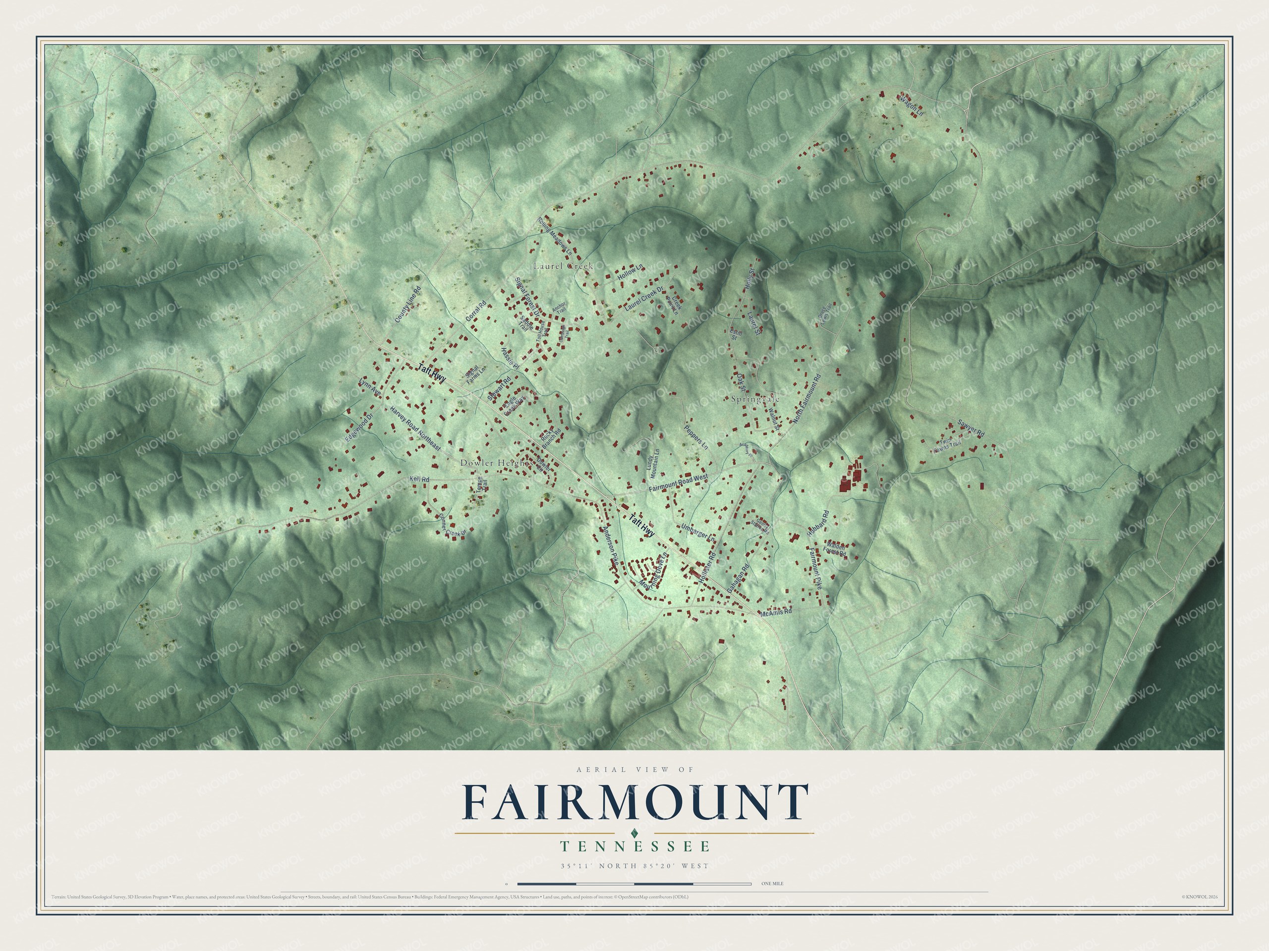 Watermarked full-map preview of Fairmount, Tennessee