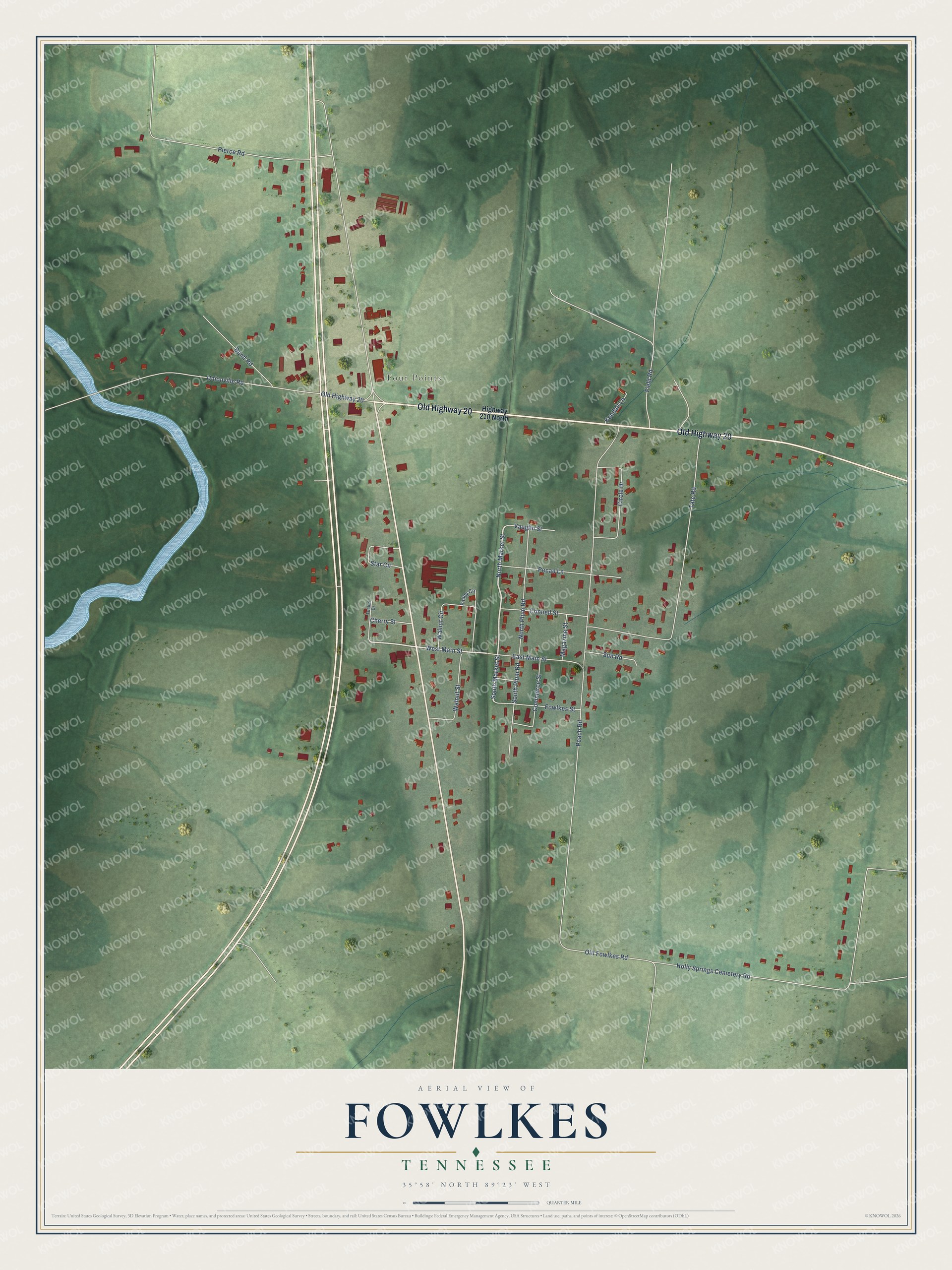 Watermarked full-map preview of Fowlkes, Tennessee