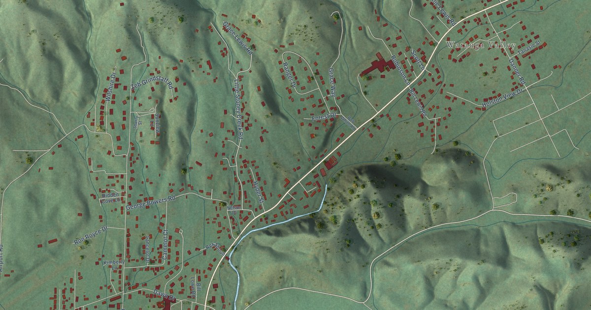 Map of Hunter, Tennessee in 2026