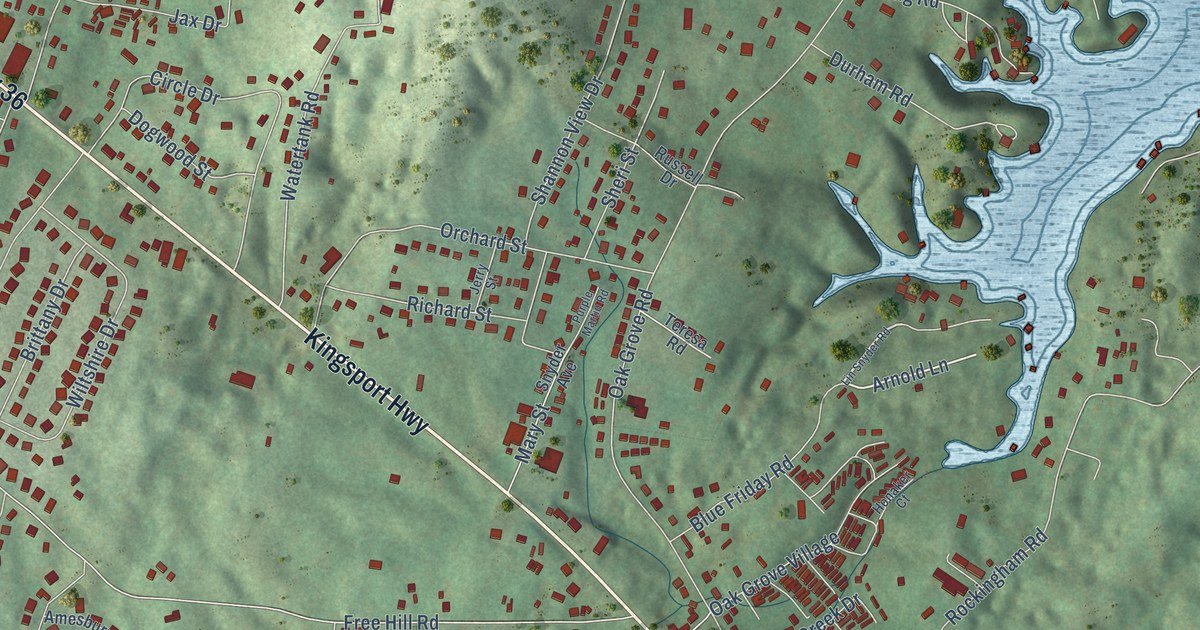 Map of Oak Grove, Tennessee in 2026