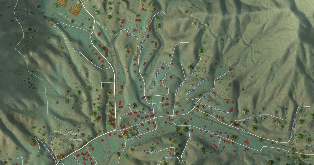Map of Petros, Tennessee in 2026