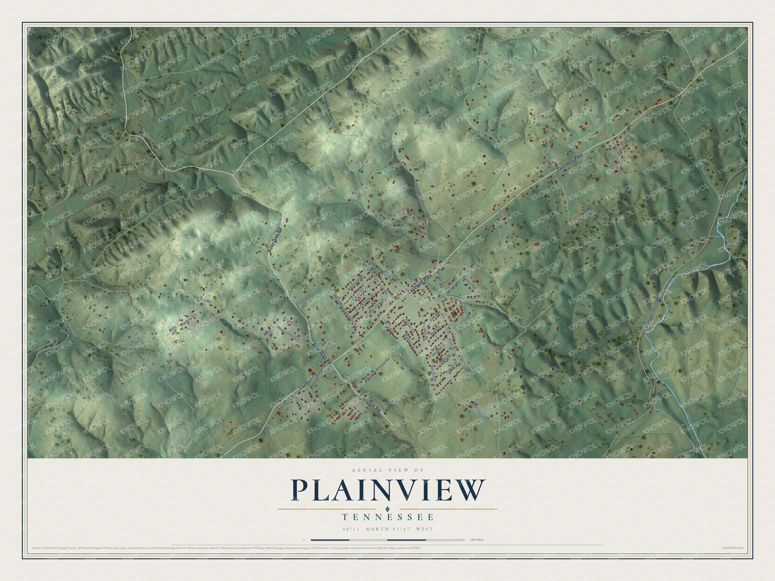 Watermarked full-map preview of Plainview, Tennessee