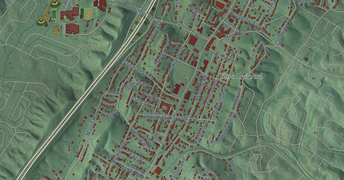 Map of Red Bank, Tennessee in 2026