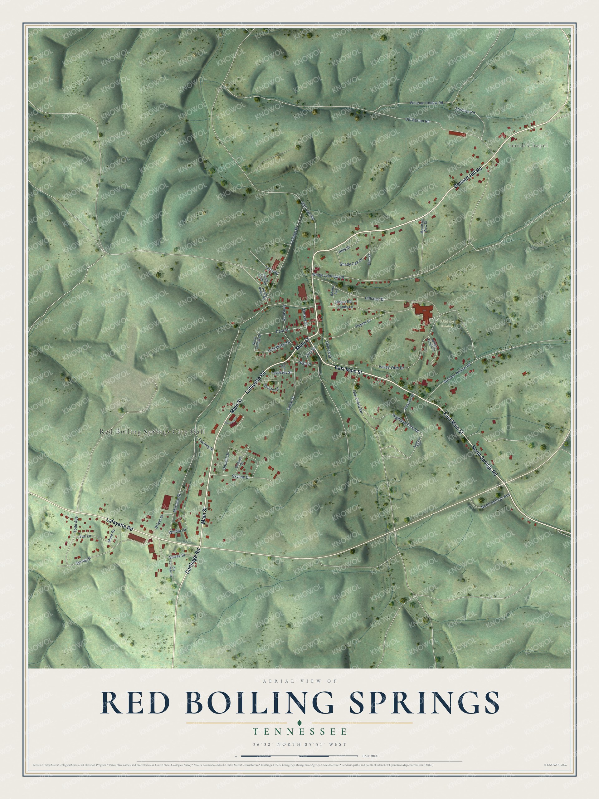 Watermarked full-map preview of Red Boiling Springs, Tennessee
