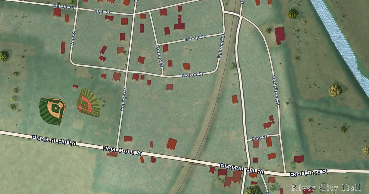 Map of Rives, Tennessee in 2026