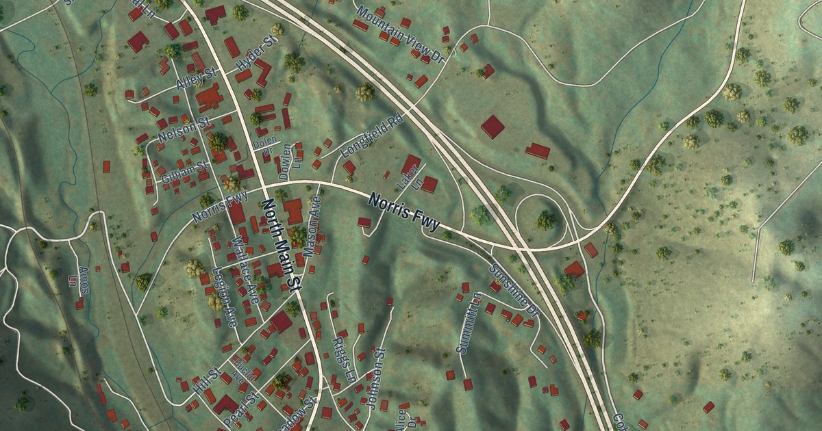Map of Rocky Top, Tennessee in 2026
