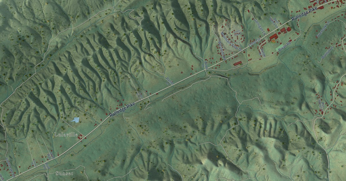 Map of Rutledge, Tennessee in 2026