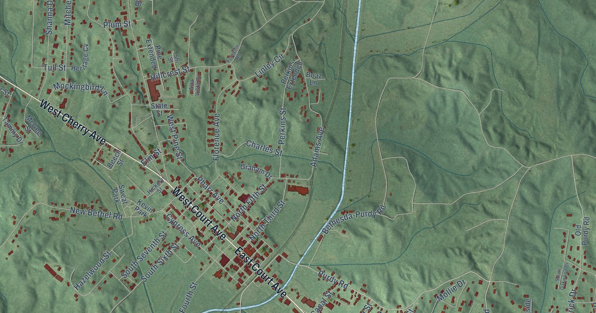 Map of Selmer, Tennessee in 2026