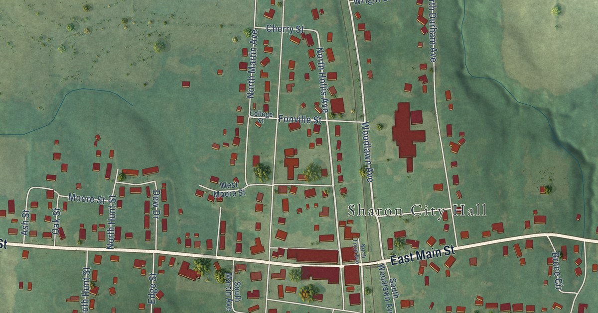 Map of Sharon, Tennessee in 2026