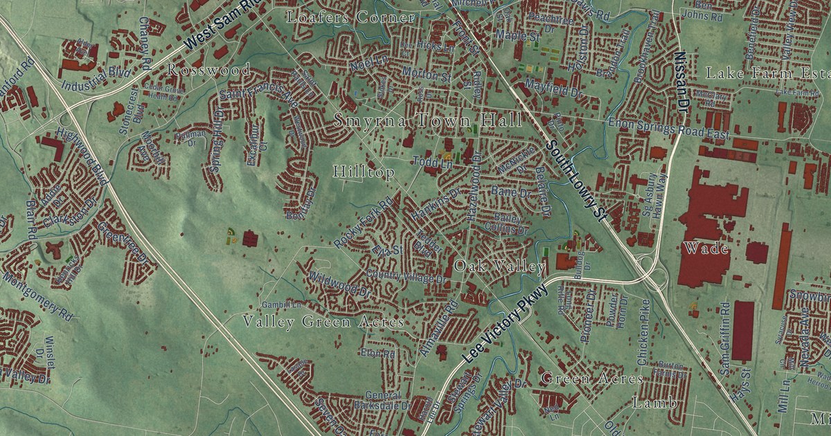 Map of Smyrna, Tennessee in 2026