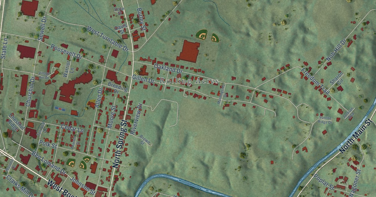 Map of Sparta, Tennessee in 2026