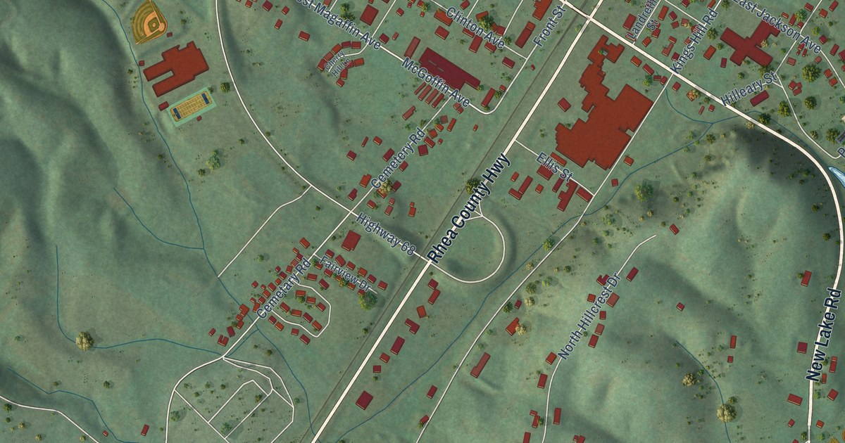 Map of Spring City, Tennessee in 2026