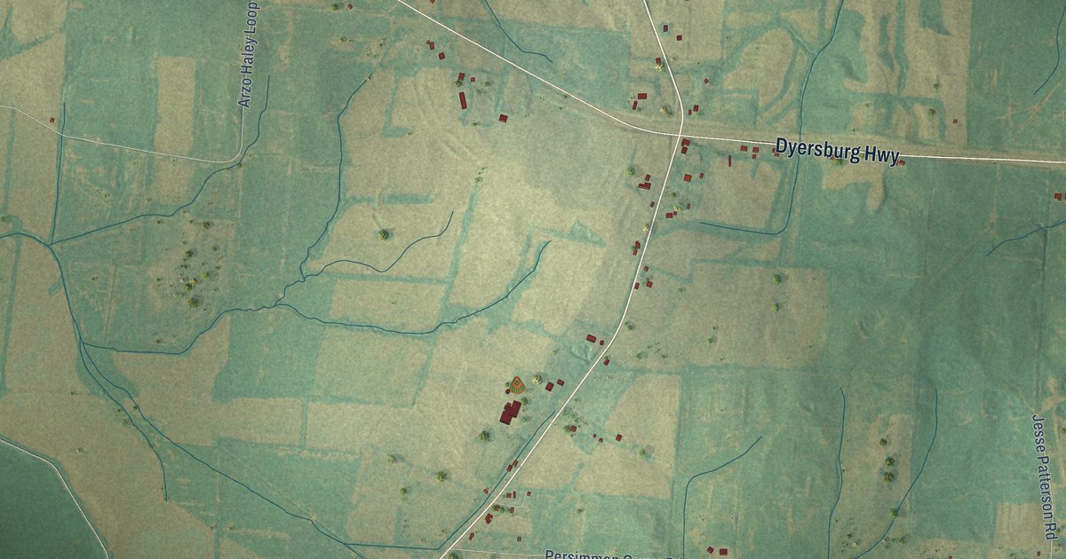 Detailed Map of Spring Hill, Gibson County, Tennessee