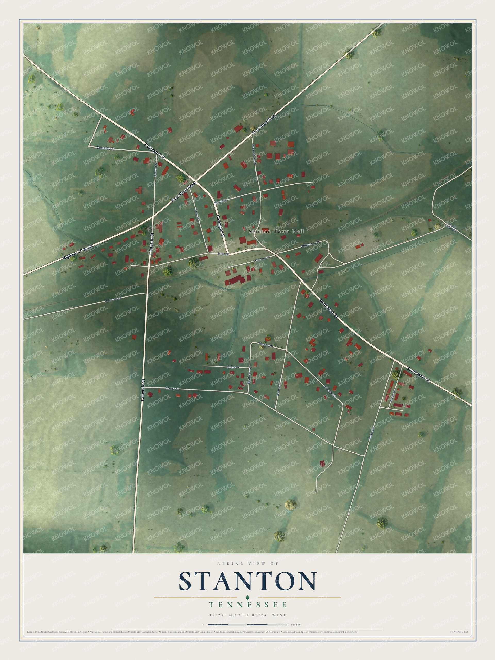 Watermarked full-map preview of Stanton, Tennessee