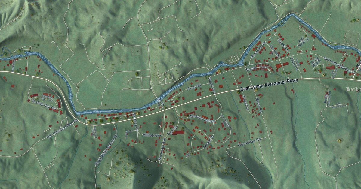 Map of Townsend, Tennessee in 2026