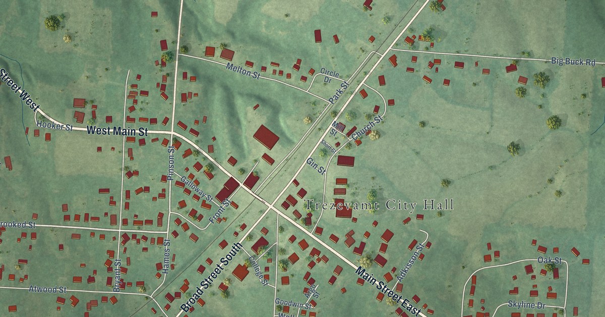 Map of Trezevant, Tennessee in 2026