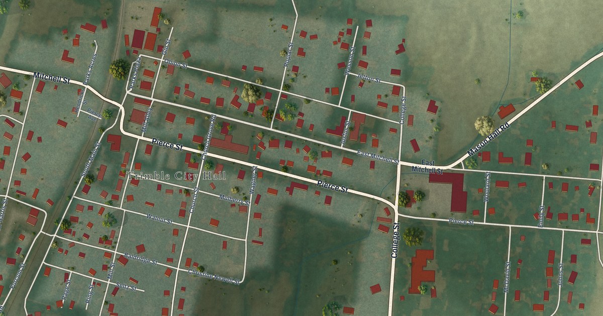 Map of Trimble, Tennessee in 2026