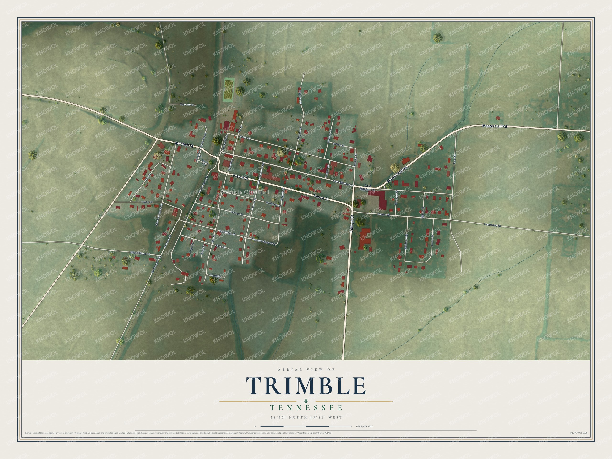 Watermarked full-map preview of Trimble, Tennessee