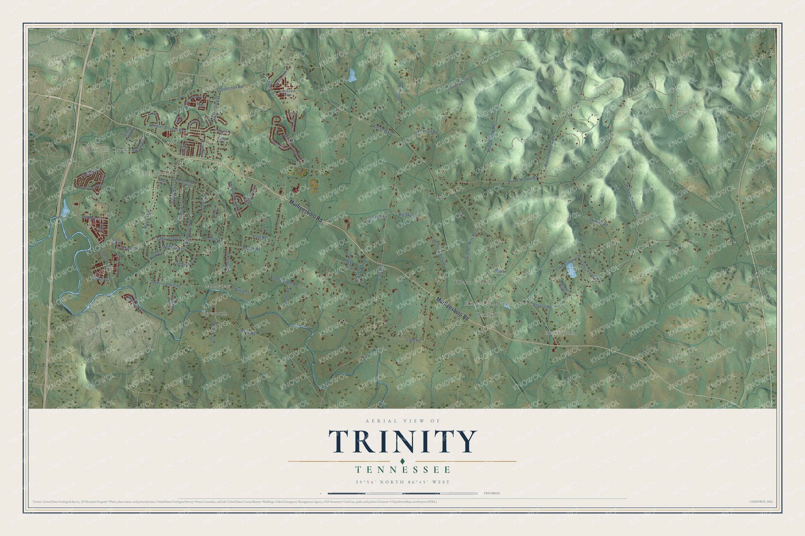 Watermarked full-map preview of Trinity, Tennessee