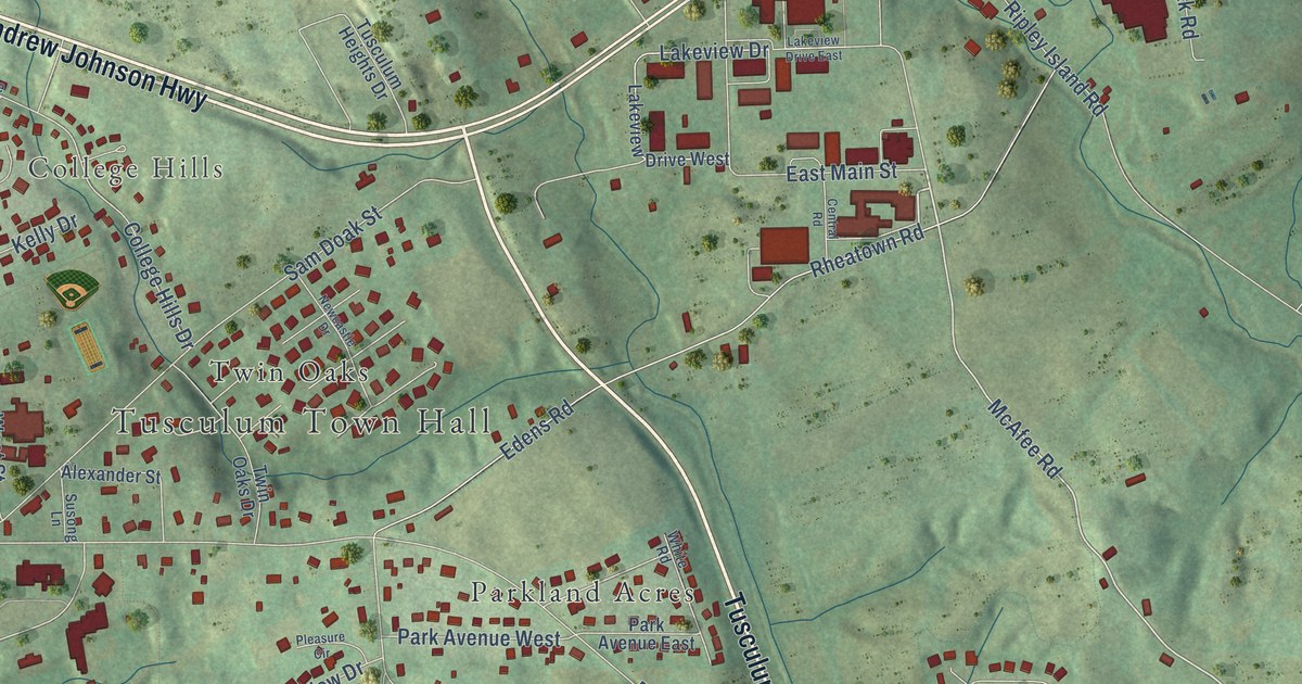 Map of Tusculum, Tennessee in 2026