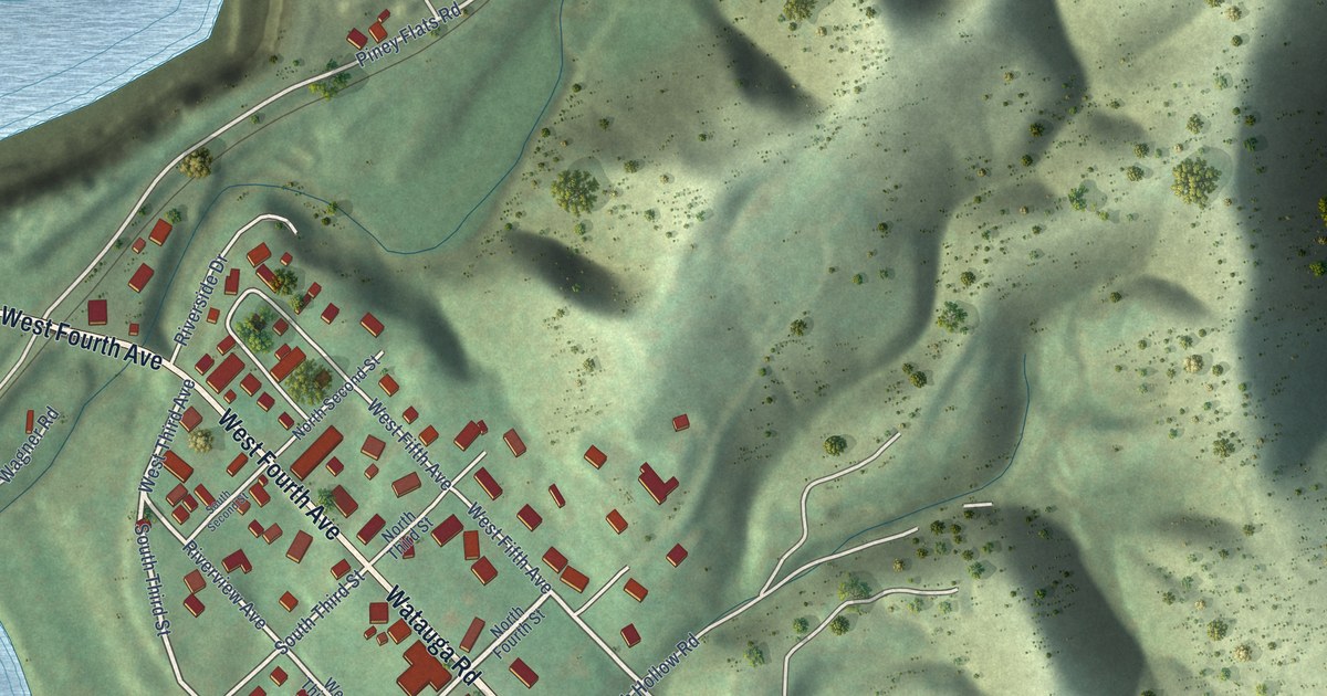 Map of Watauga, Tennessee in 2026