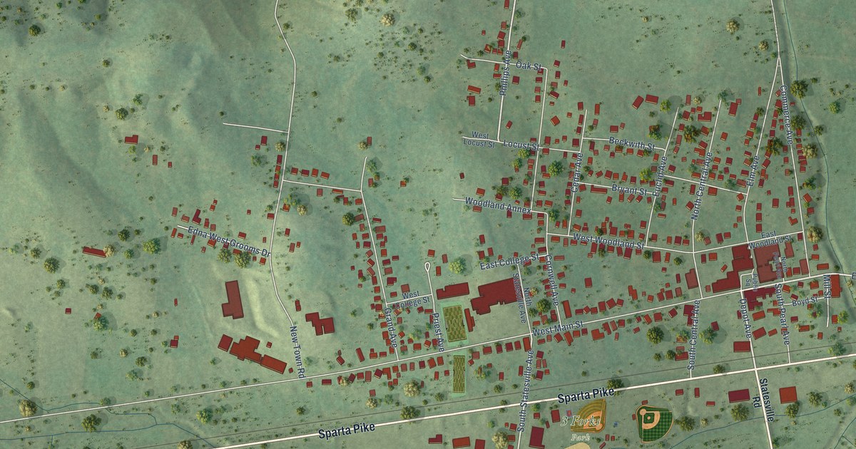 Map of Watertown, Tennessee in 2026