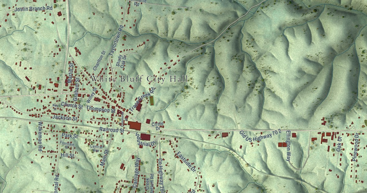 Map of White Bluff, Tennessee in 2026