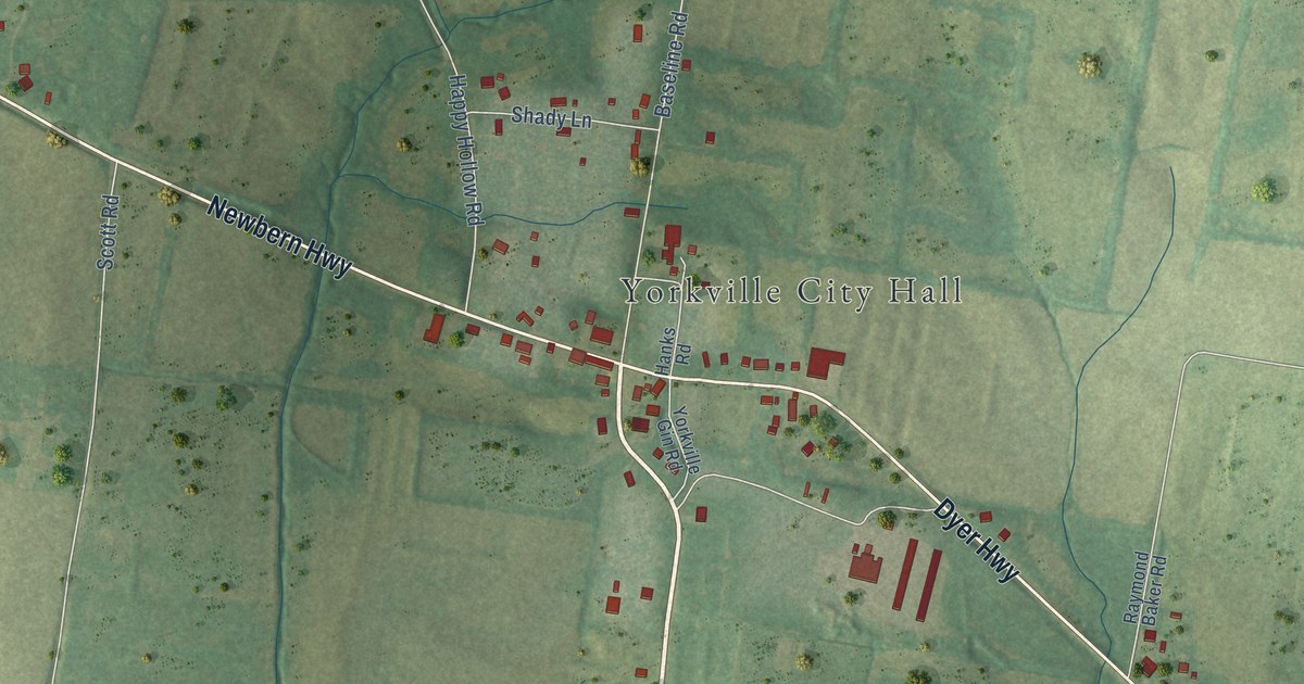 Map of Yorkville, Tennessee in 2026