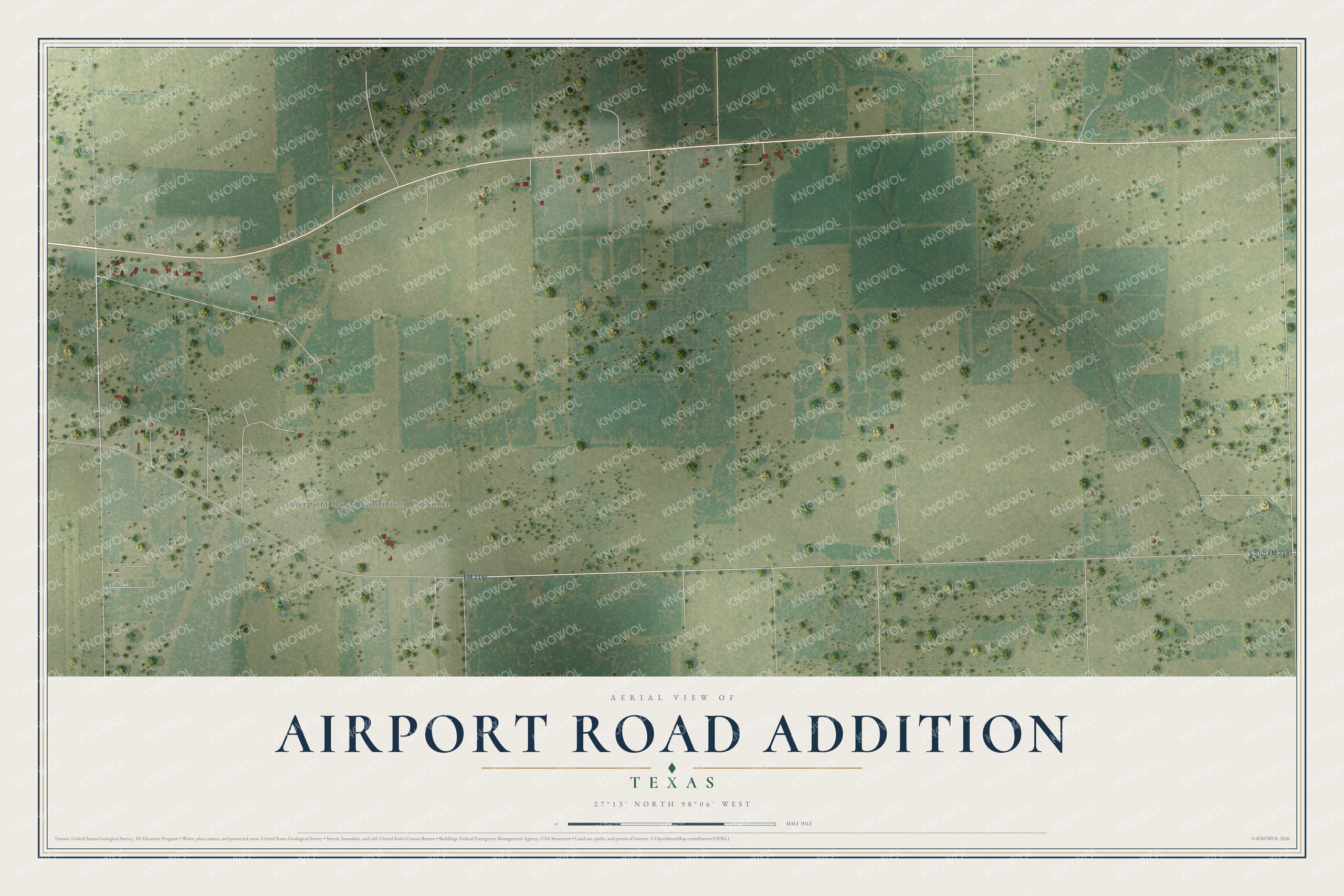 Watermarked full-map preview of Airport Road Addition, Texas