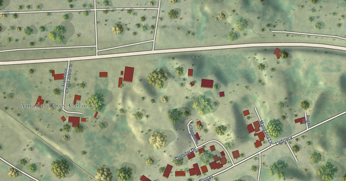 Map of Amada Acres, Texas in 2026