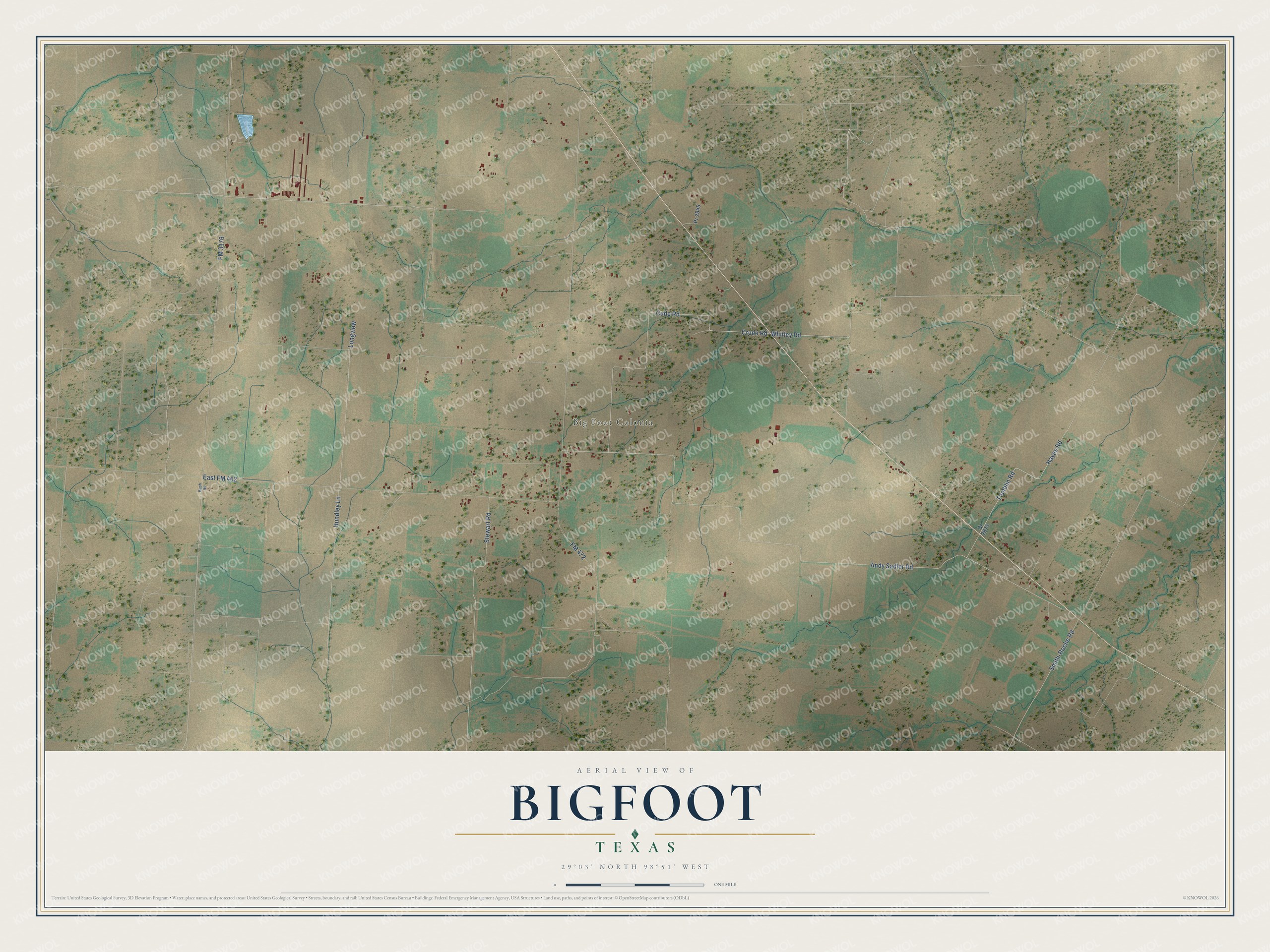 Watermarked full-map preview of Bigfoot, Texas