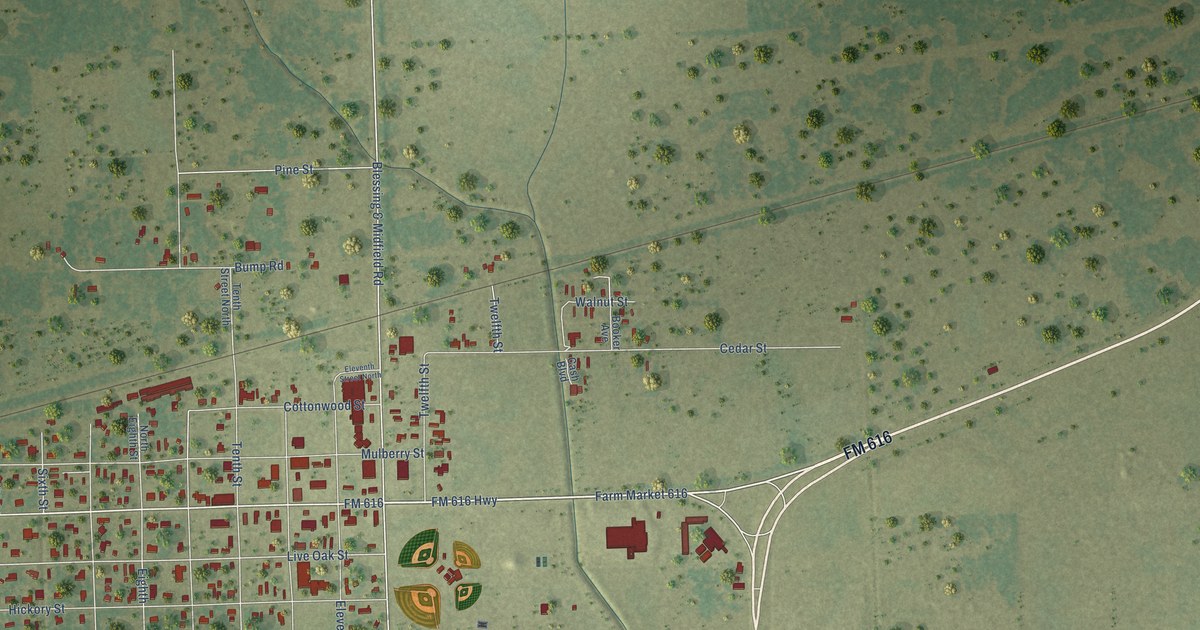 Map of Blessing, Texas in 2026