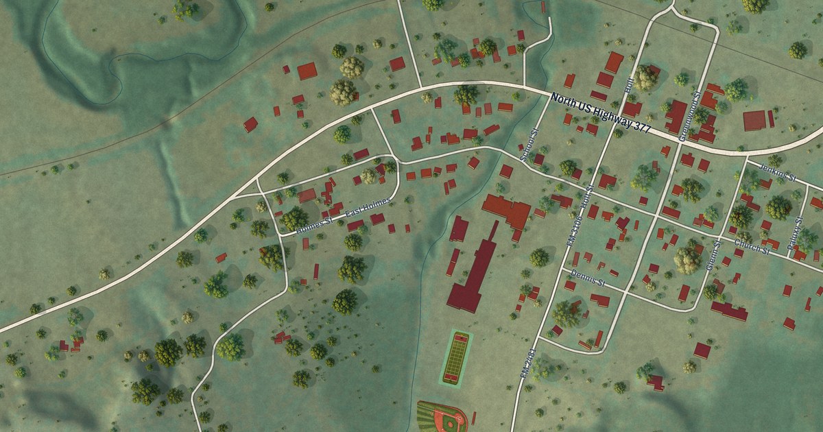 Map of Bluff Dale, Texas in 2026