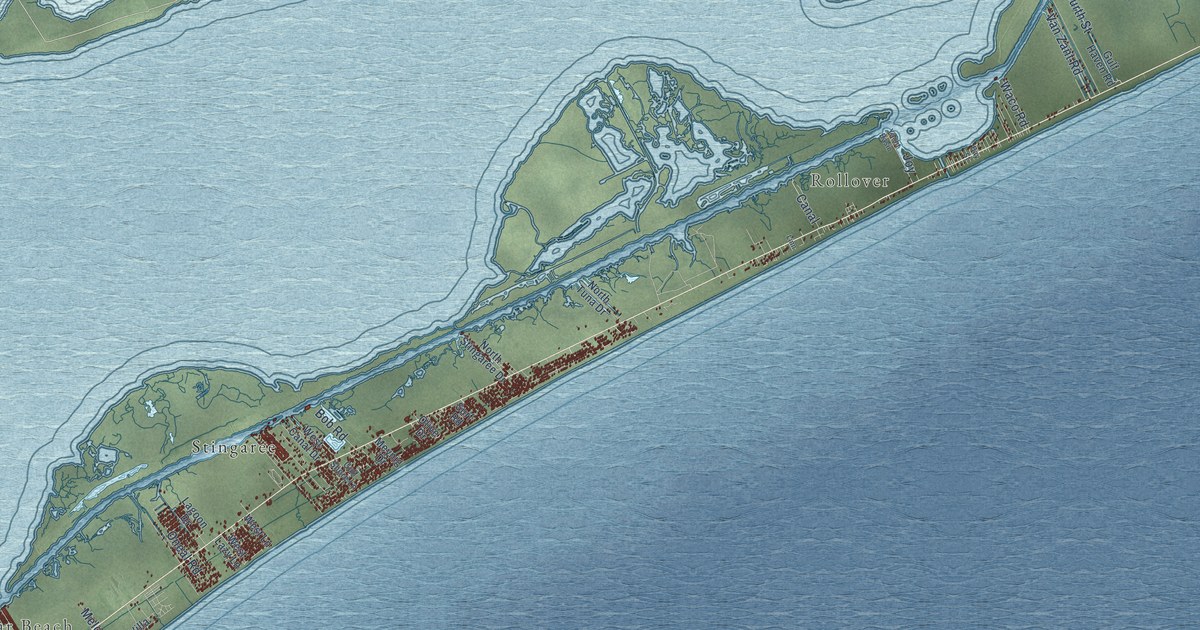Map of Bolivar Peninsula, Texas in 2026