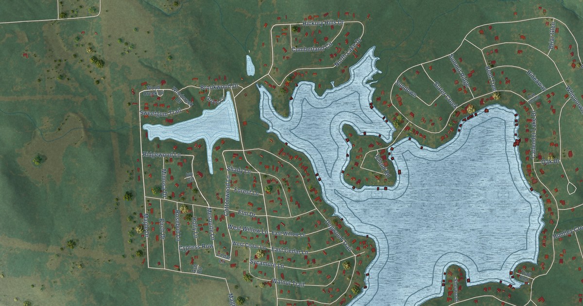 Map of Callender Lake, Texas in 2026