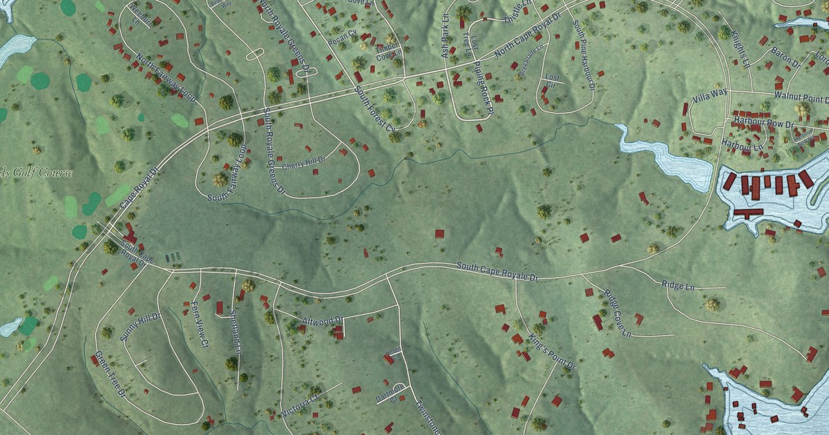 Map of Cape Royale, Texas in 2026
