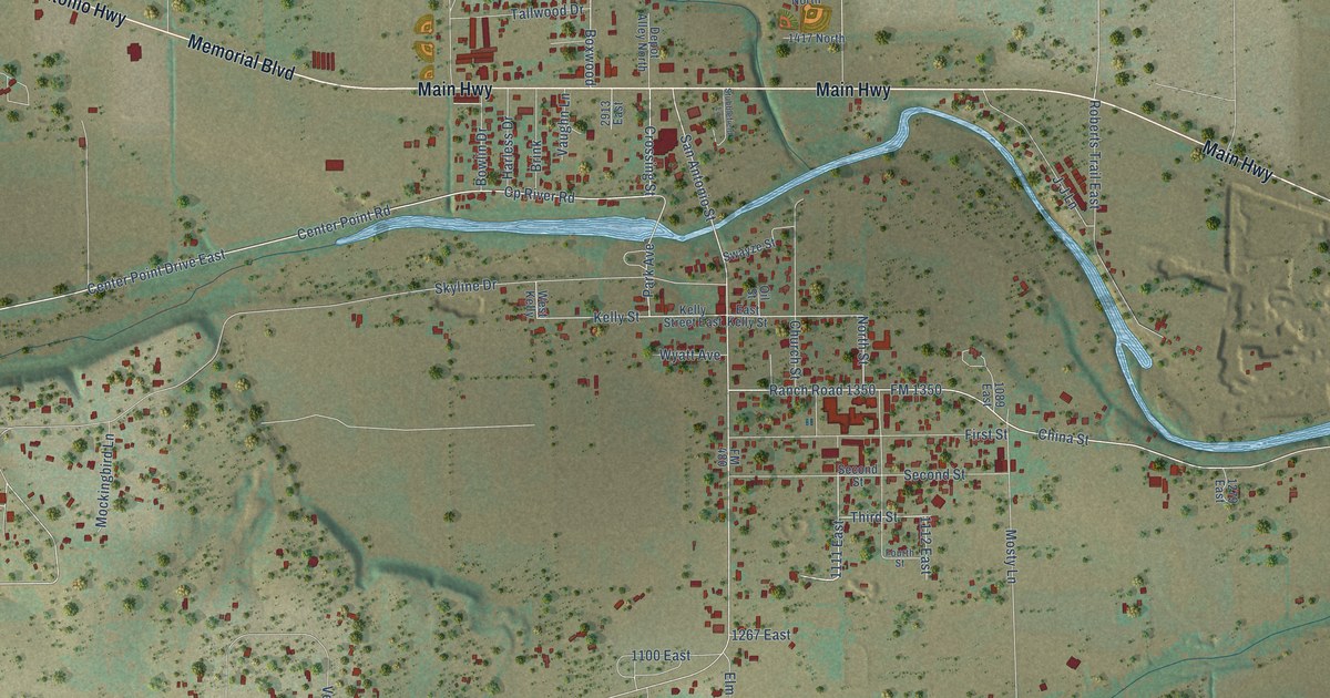 Map of Center Point, Texas in 2026