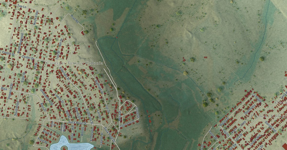 Map of Cienegas Terrace, Texas in 2026