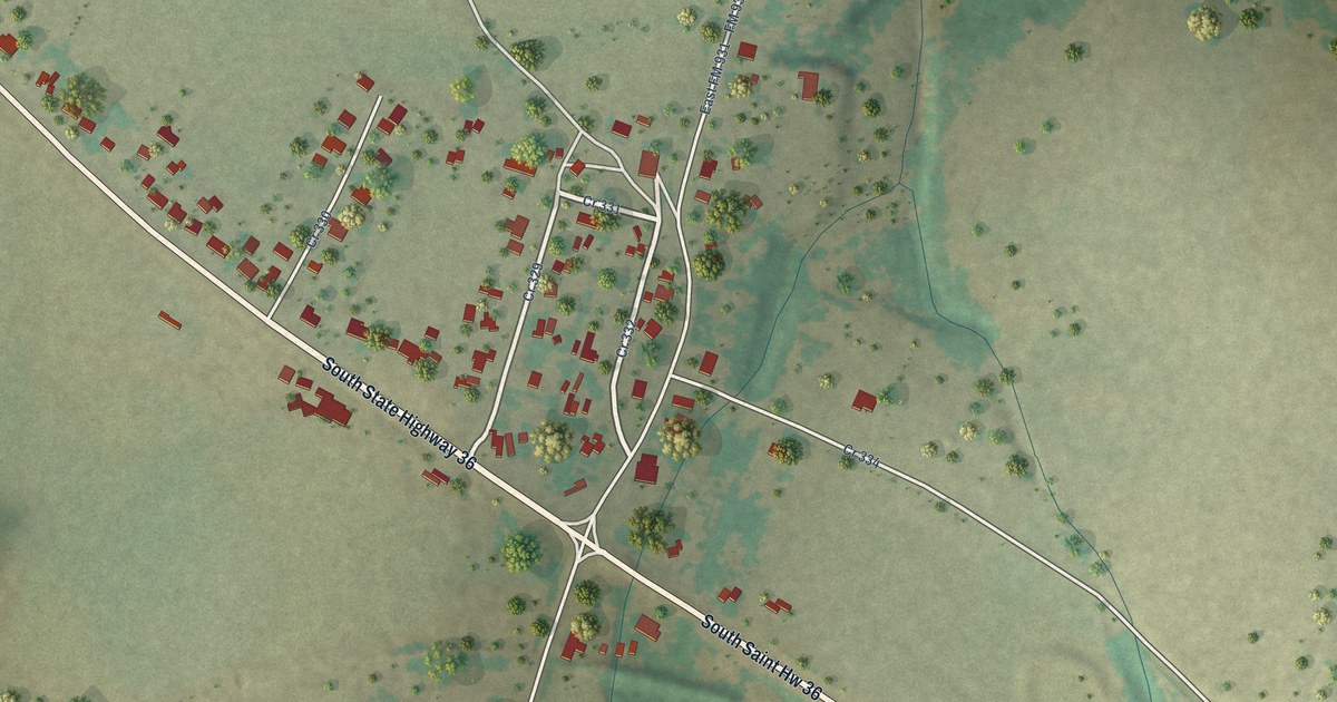 Map of Flat, Texas in 2026